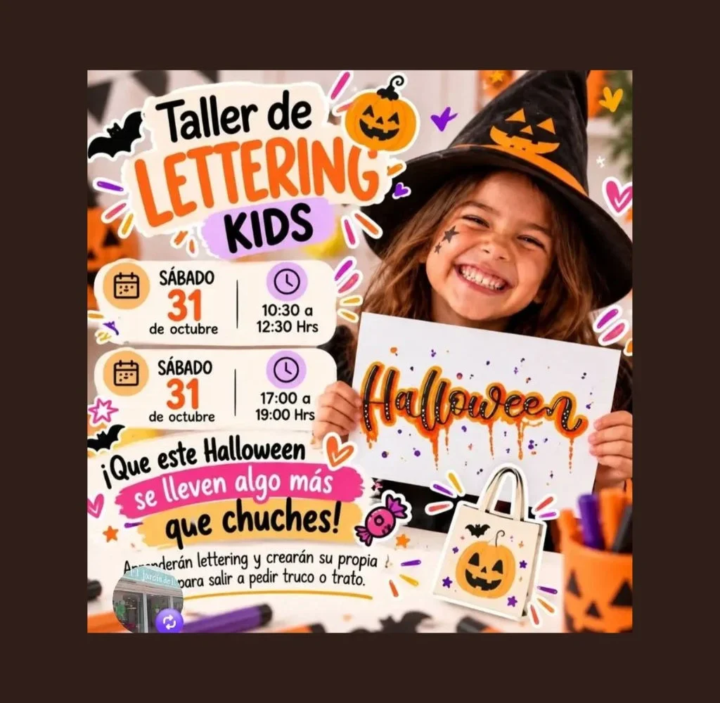 Taller de lettering de Halloween en Telde para niños
