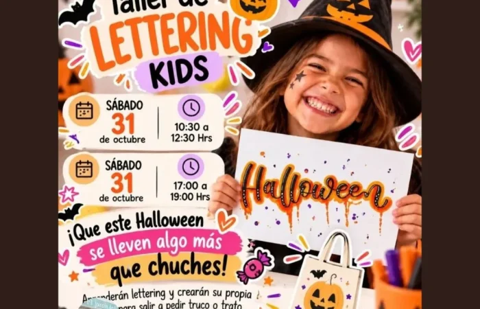 Taller de lettering de Halloween en Telde para niños