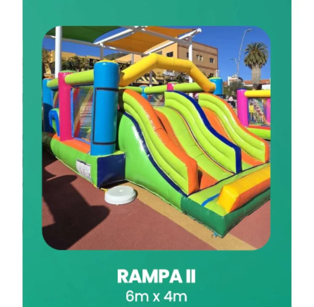 Castillo hinchable Rampa II de 6 × 4 metros para cumpleaños y fiestas infantiles en Gran Canaria