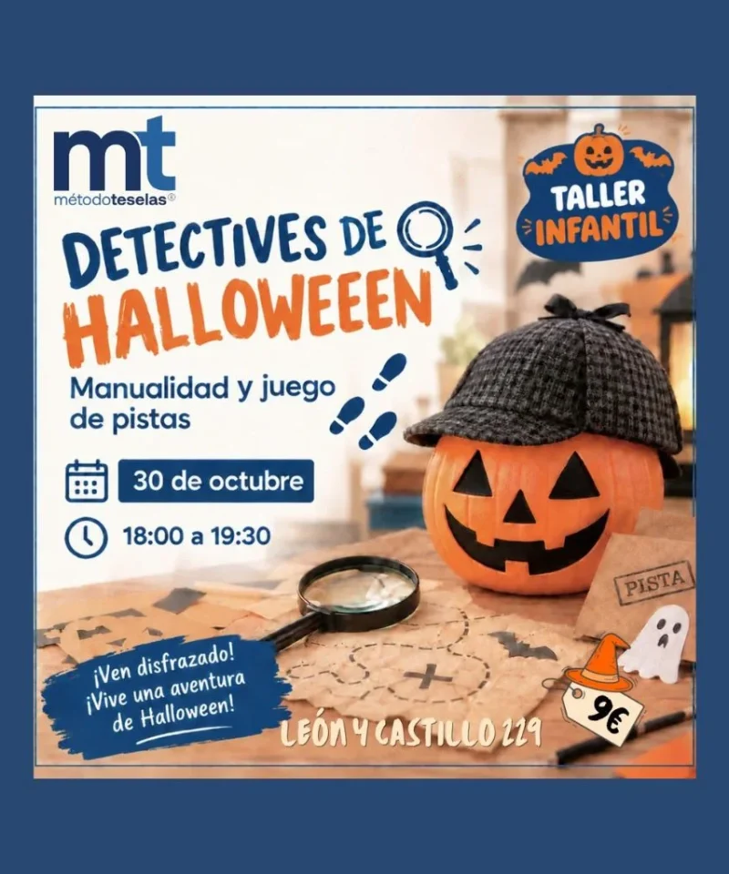 Taller infantil Detectives de Halloween de Método Teselas en Las Palmas, el 30 de octubre